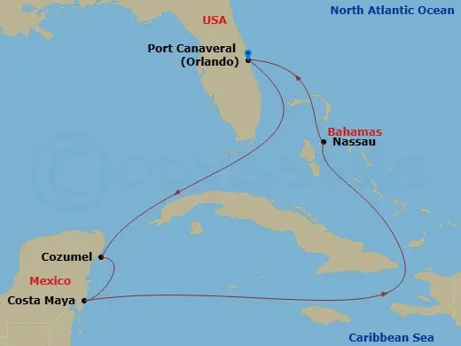Itinerary schematic diagram