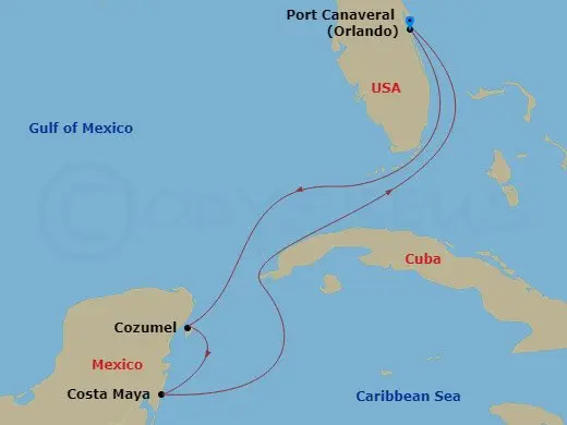 Itinerary schematic diagram