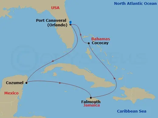 Itinerary schematic diagram