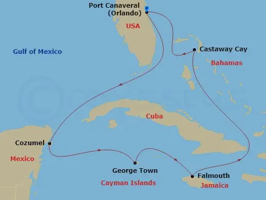 Itinerary schematic diagram