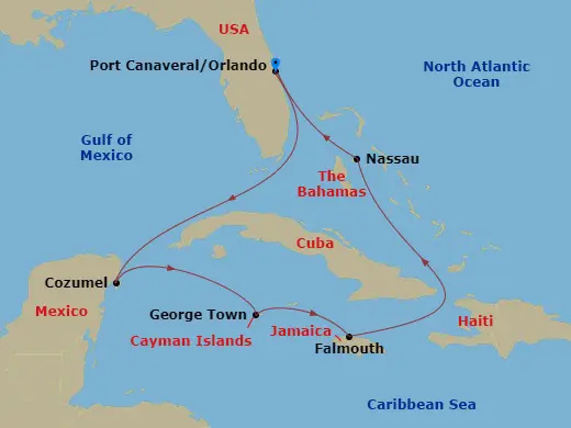 Itinerary schematic diagram