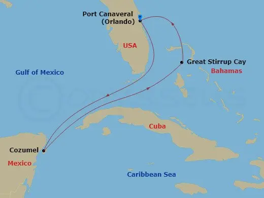 Itinerary schematic diagram