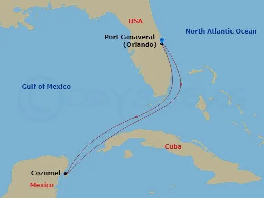 Itinerary schematic diagram