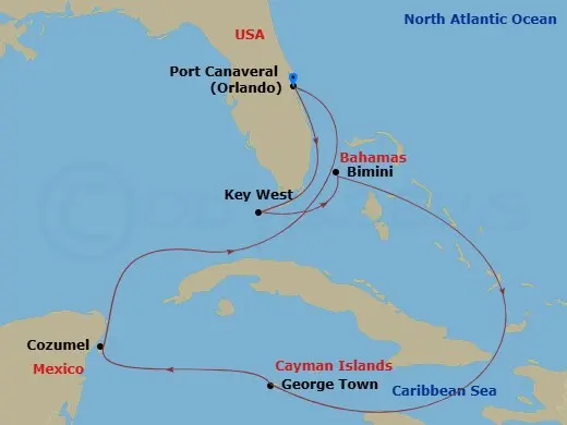 Itinerary schematic diagram