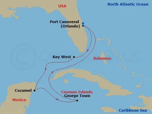 Itinerary schematic diagram
