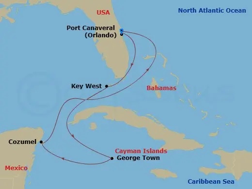 Itinerary schematic diagram
