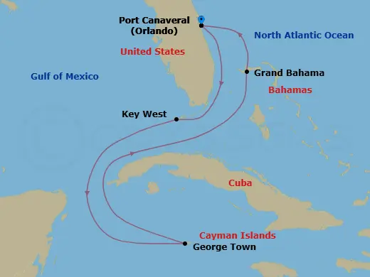 Itinerary schematic diagram