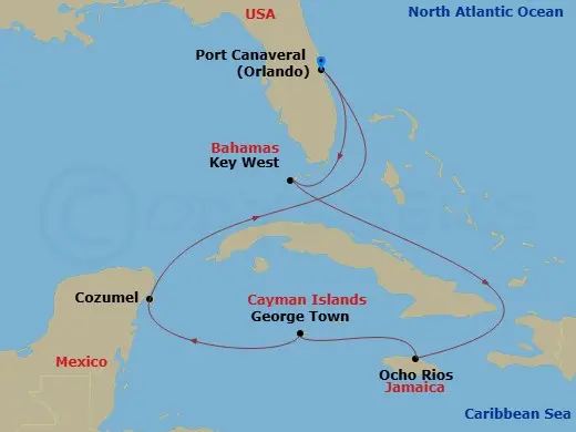 Itinerary schematic diagram