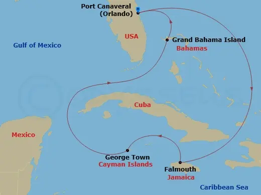 Itinerary schematic diagram