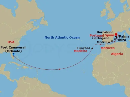 Itinerary schematic diagram