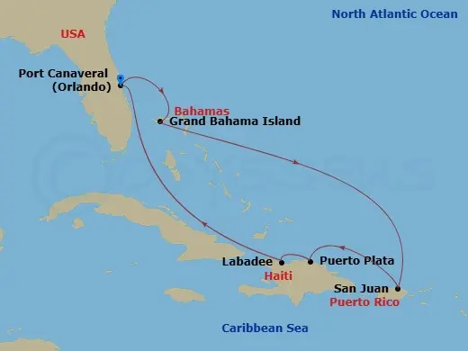 Itinerary schematic diagram