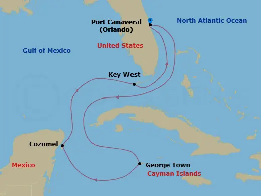 Itinerary schematic diagram
