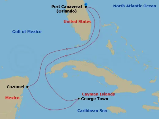 Itinerary schematic diagram