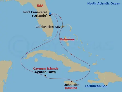 Itinerary schematic diagram