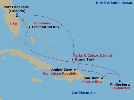 Itinerary schematic diagram