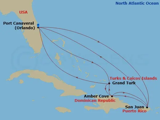 Itinerary schematic diagram