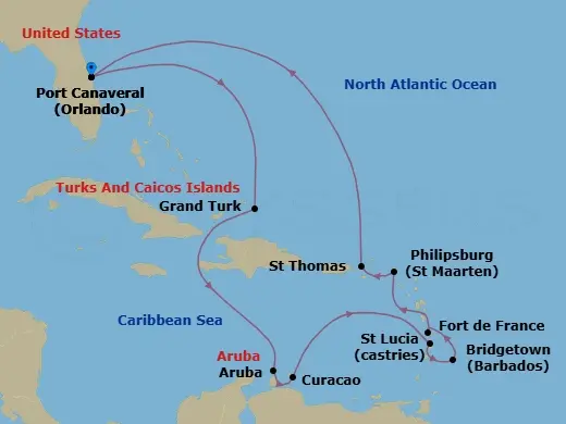 Itinerary schematic diagram