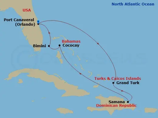 Itinerary schematic diagram