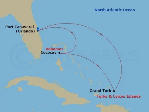 Itinerary schematic diagram