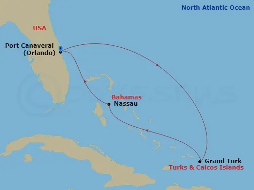 Itinerary schematic diagram