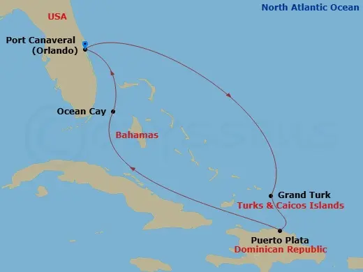 Itinerary schematic diagram