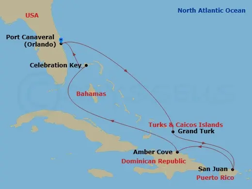 Itinerary schematic diagram