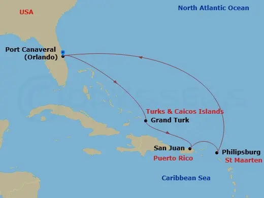 Itinerary schematic diagram