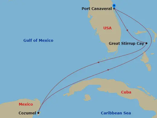 Itinerary schematic diagram