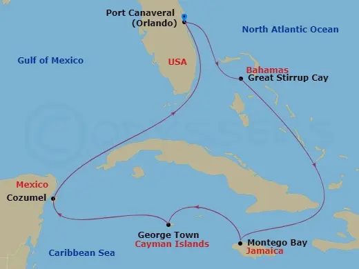 Itinerary schematic diagram