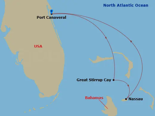 Itinerary schematic diagram