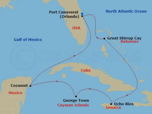 Itinerary schematic diagram