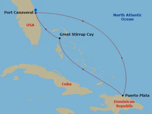 Itinerary schematic diagram