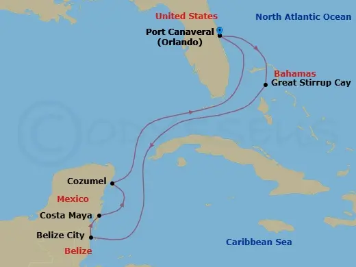 Itinerary schematic diagram