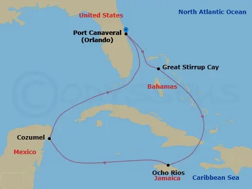 Itinerary schematic diagram