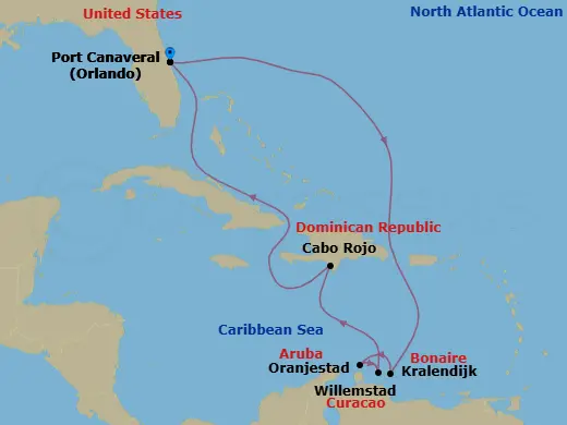 Itinerary schematic diagram
