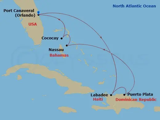 Itinerary schematic diagram