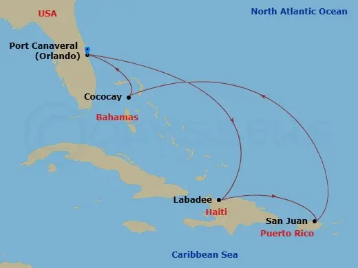 Itinerary schematic diagram