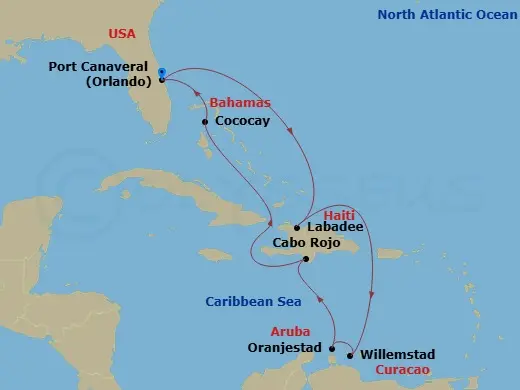 Itinerary schematic diagram