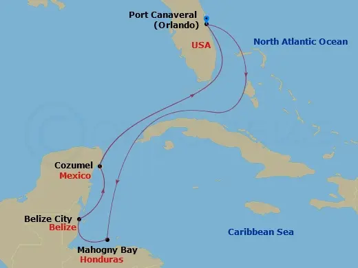 Itinerary schematic diagram