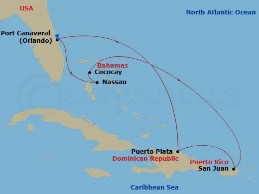 Itinerary schematic diagram