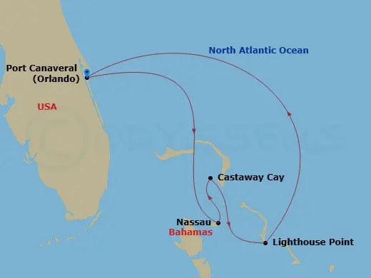 Itinerary schematic diagram