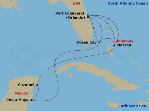 Itinerary schematic diagram