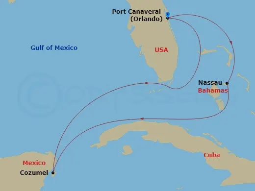 Itinerary schematic diagram