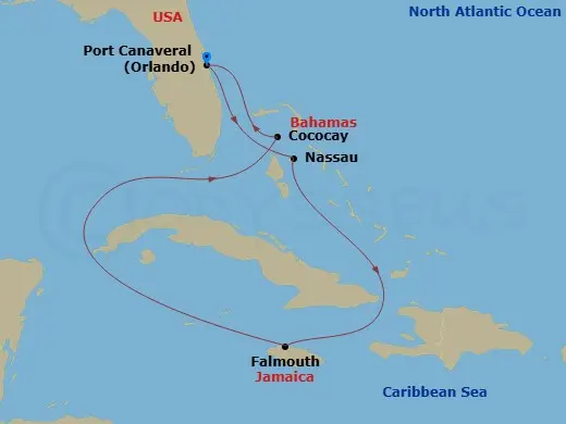 Itinerary schematic diagram