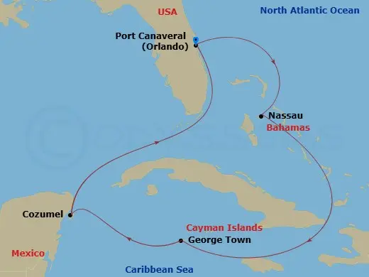 Itinerary schematic diagram