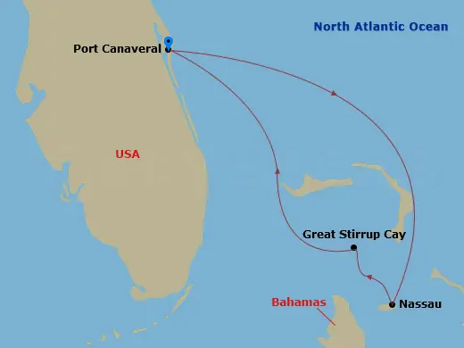 Itinerary schematic diagram