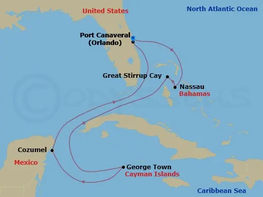 Itinerary schematic diagram