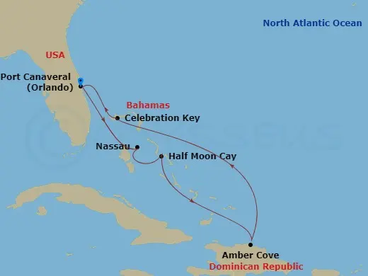 Itinerary schematic diagram