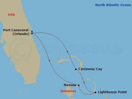 Itinerary schematic diagram