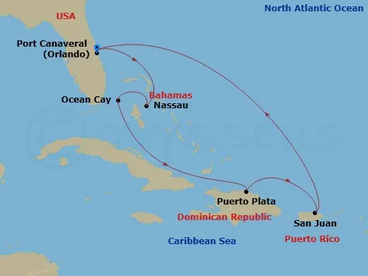 Itinerary schematic diagram